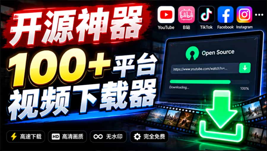 YouTube、B站超100+平台视频免费下载, 超级好用,多平台免费开源热门视频下载器 ytDownloader-娜娜项目网