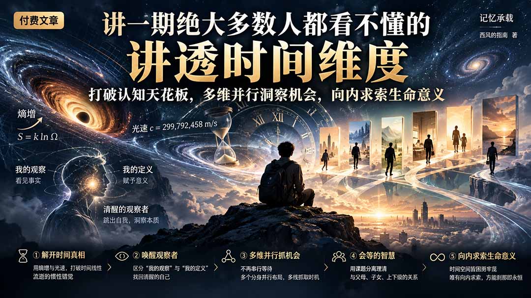 付费文章：讲一期绝大多数人都看不懂的，讲透时间维度，打破认知天花板，多维并行洞察机会，向内求索生命意义-娜娜项目网