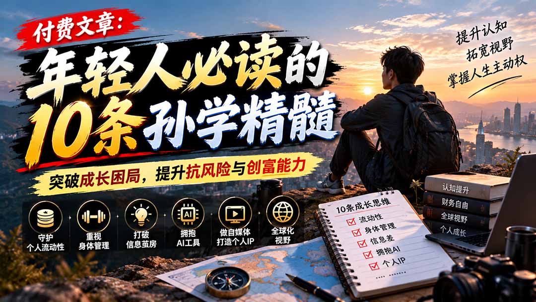 付费文章:年轻人必读的10条孙学精髓,突破成长困局,提升抗风险与创富能力-娜娜项目网