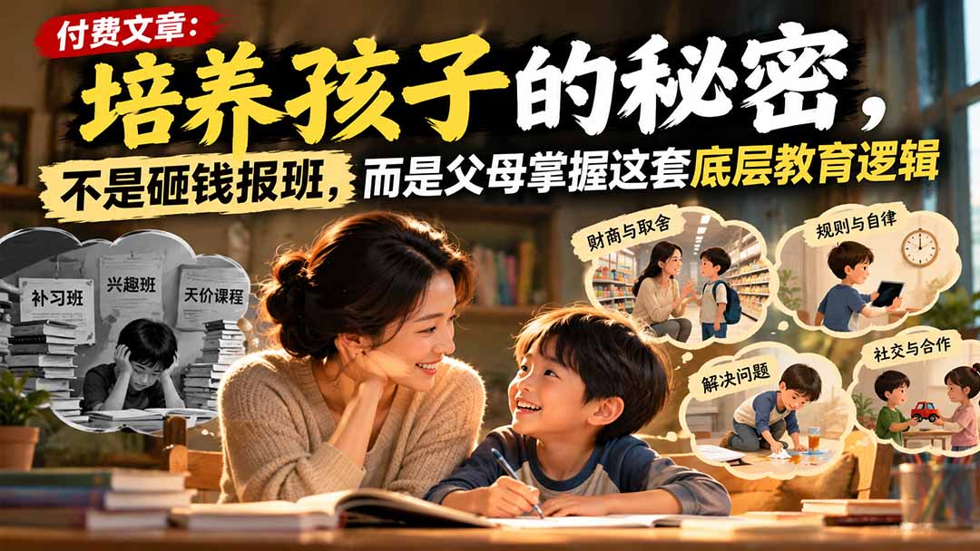 付费文章：培养孩子的秘密，不是砸钱报班，而是父母掌握这套底层教育逻辑-娜娜项目网