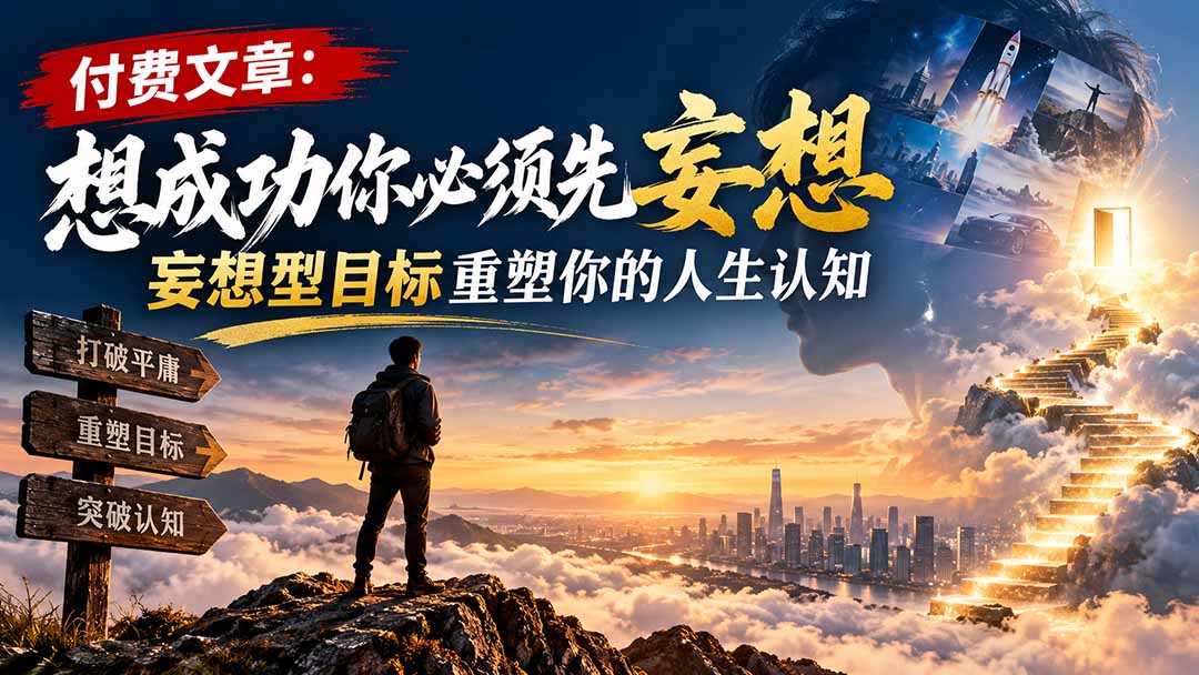 付费文章:想成功你必须先妄想,妄想型目标重塑你的人生认知-娜娜项目网