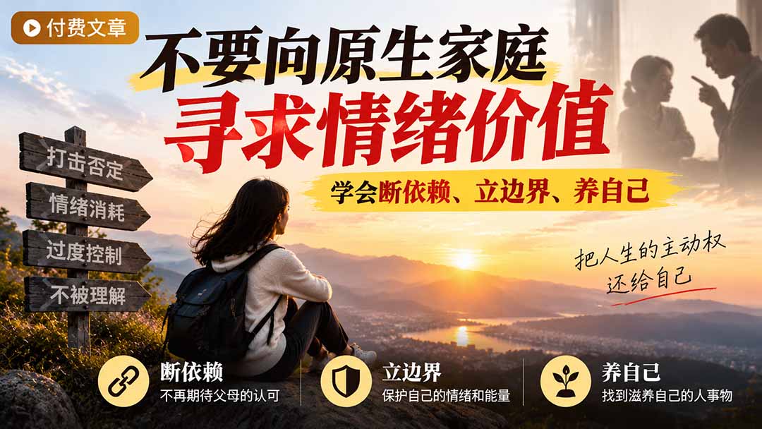 付费文章:不要向原生家庭寻求情绪价值,学会断依赖、立边界、养自己-娜娜项目网