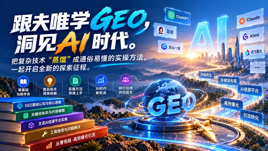 跟夫唯学GEO-更新1030，洞见AI时代。把复杂技术 “蒸馏” 成通俗易懂的实操方法，一起开启全新的探索征程-娜娜项目网