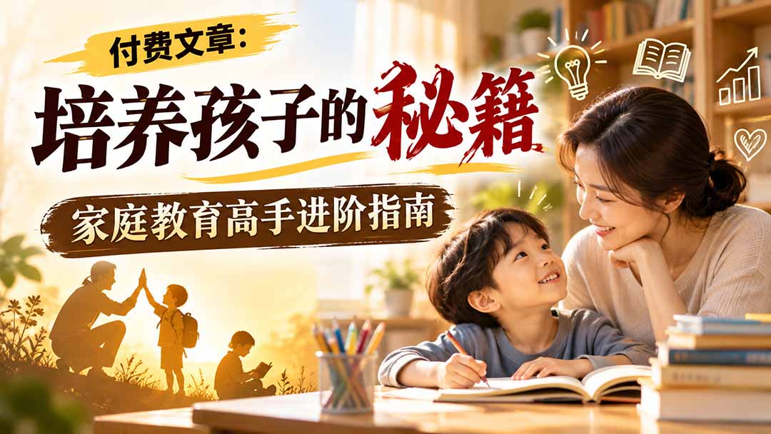 付费文章:培养孩子的秘籍,家庭教育高手进阶指南-娜娜项目网