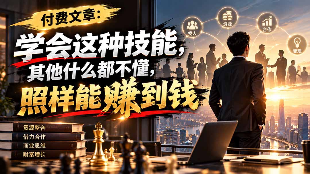 付费文章:学会这种技能,其他什么都不懂,照样能賺到钱-娜娜项目网