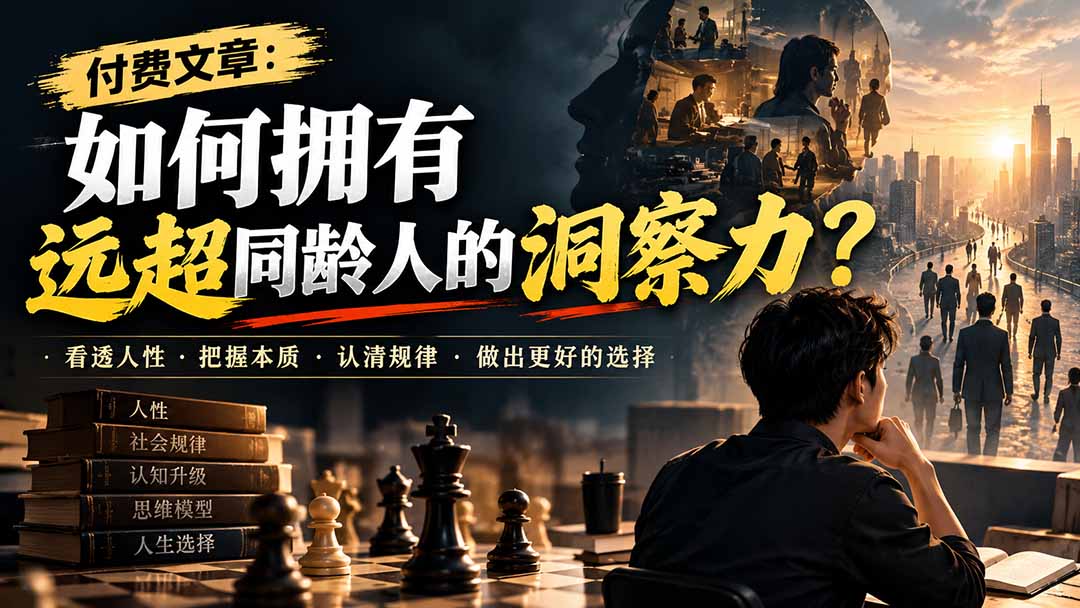 付费文章:如何拥有远超同龄人的洞察力?-娜娜项目网