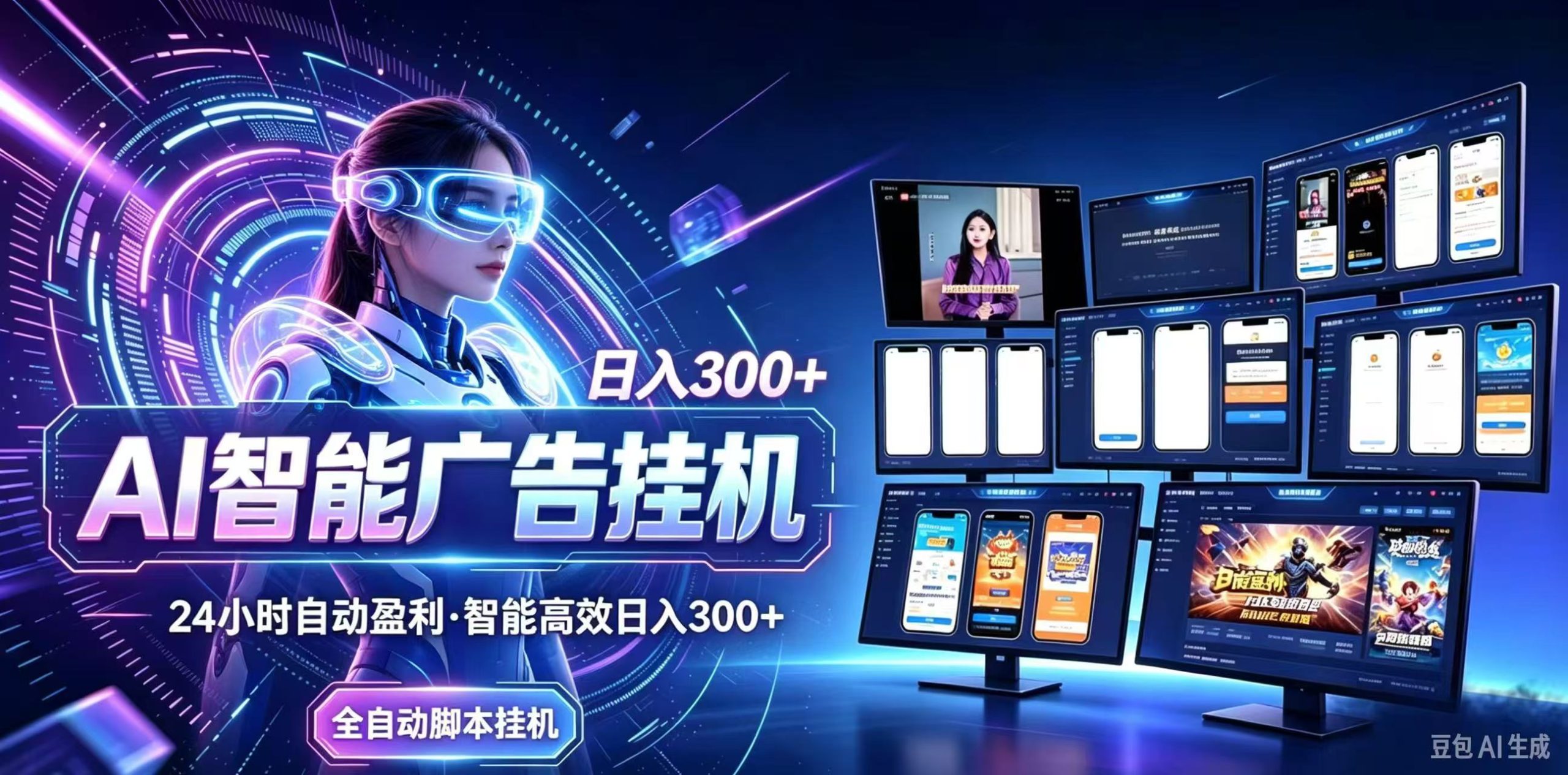 24小时AI广告挂机｜在家就能做的被动副业-娜娜项目网