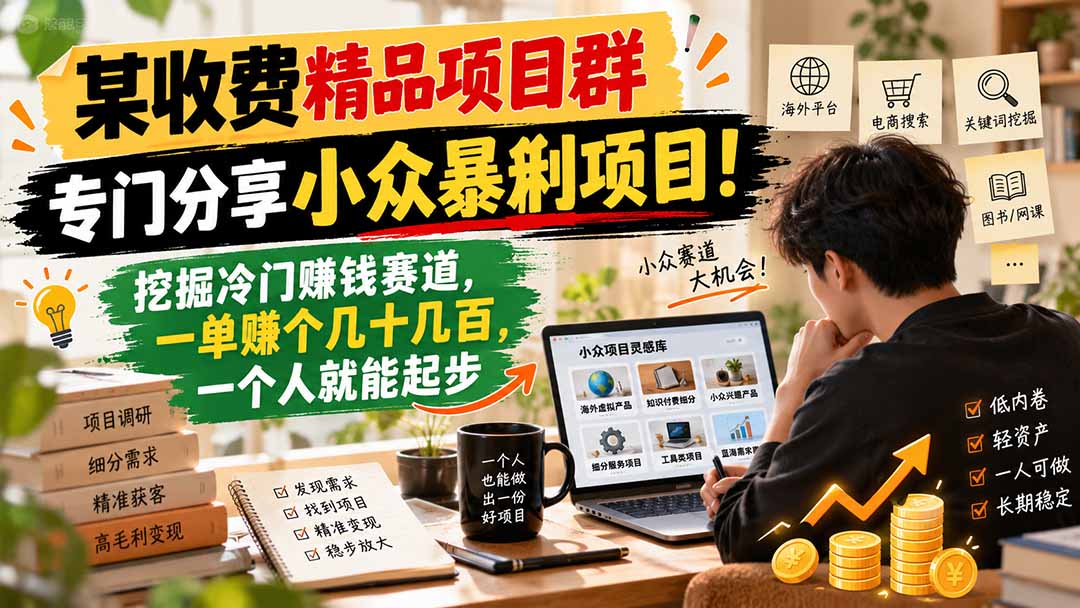 某收费精品项目群,专门分享小众暴俐项目!挖掘冷门赚钱赛道,一单赚个几十几百,一个人就能起步-娜娜项目网