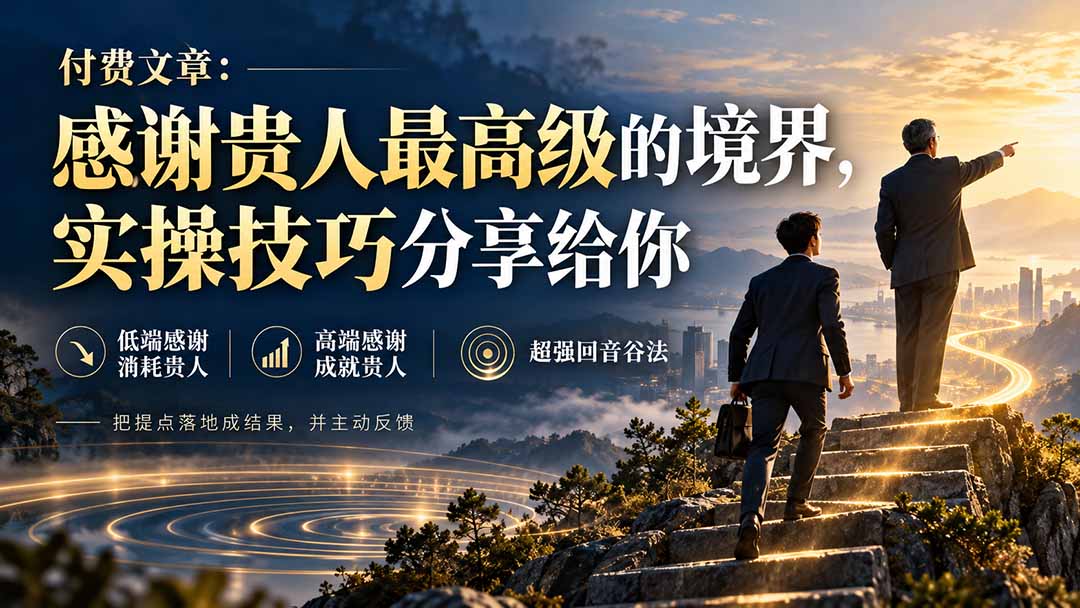 付费文章:感谢贵人最高级的境界,实操技巧分享给你-娜娜项目网