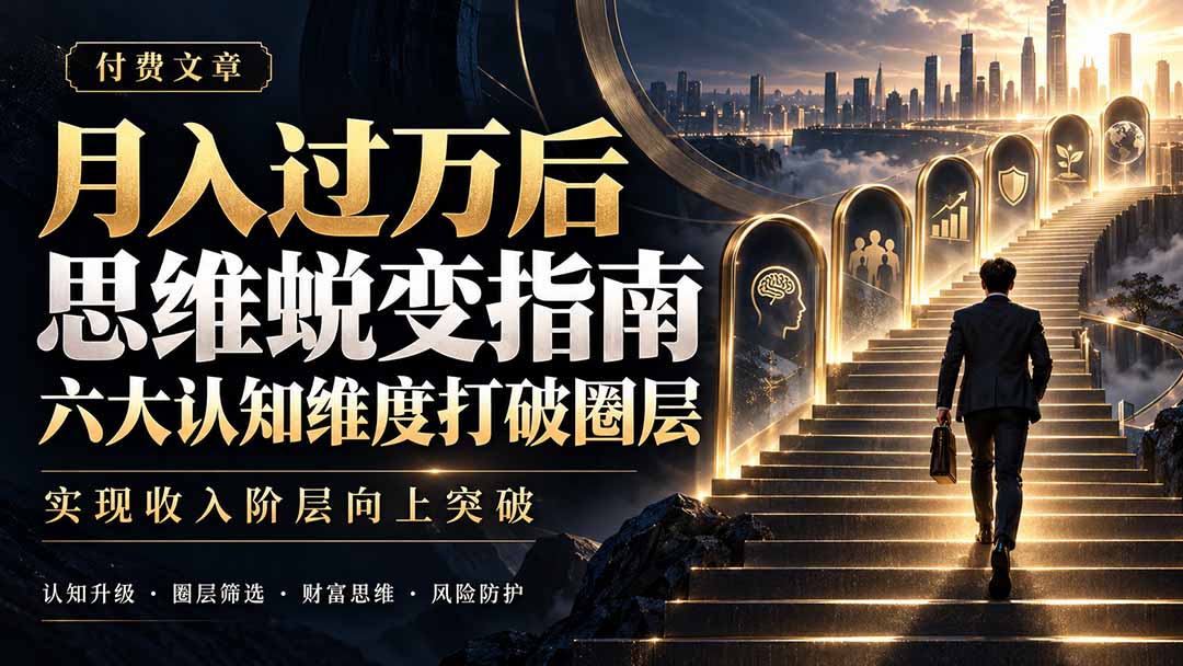 付费文章:月入过万后思维蜕变指南,六大认知维度打破圈层,实现收入阶层向上突破-娜娜项目网