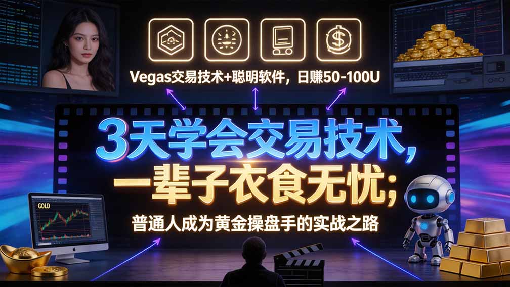 “顺势而为交易系统”3天学会交易技术，聪明软件辅助，小白也能看懂趋势交易，日入30-100U,长期稳定-娜娜项目网