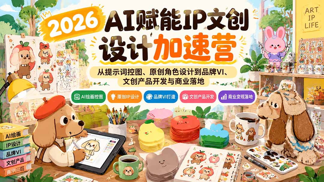 2026AI赋能IP文创设计加速营：从提示词控图、原创角色设计到品牌VI、文创产品开发与商业落地-娜娜项目网