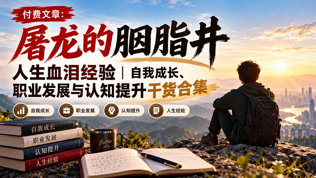 付费文章:屠龙的胭脂井人生血泪经验|自我成长、职业发展与认知提升干货合集-娜娜项目网