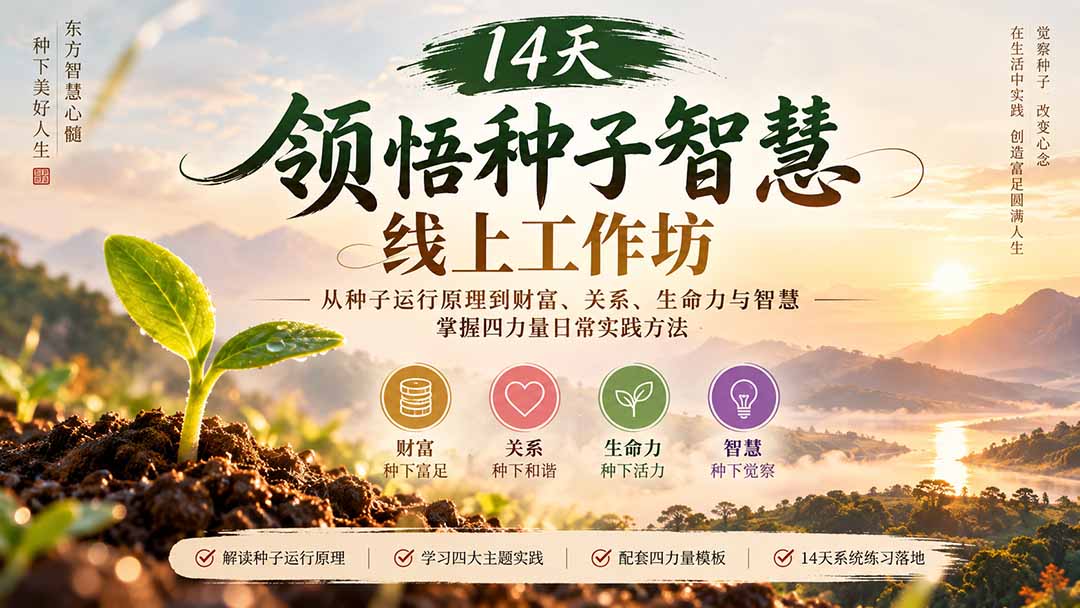 14天领悟种子智慧线上工作坊｜从种子运行原理到财富、关系、生命力与智慧，掌握四力量日常实践方法-娜娜项目网