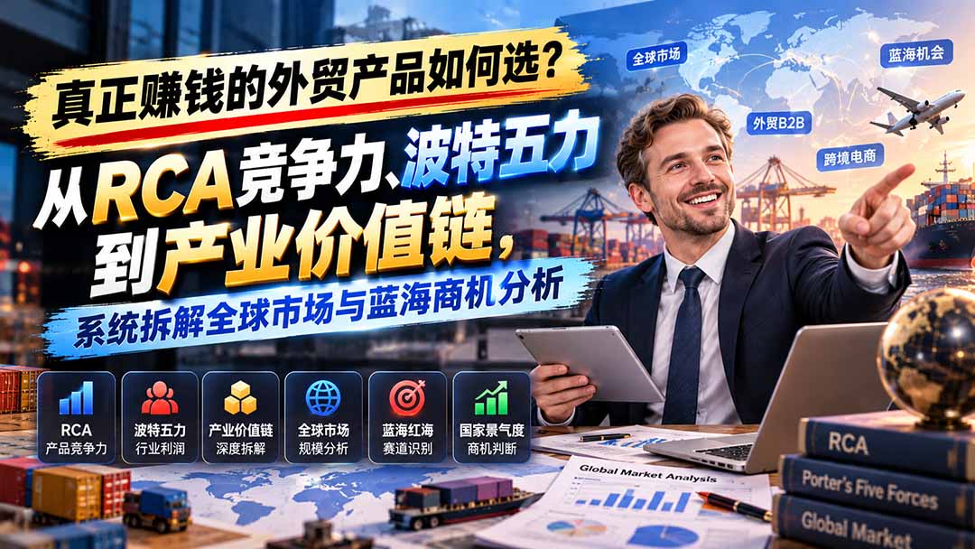 真正赚钱的外贸B2B产品如何选?从RCA竞争力、波特五力到产业价值链,系统拆解全球市场与蓝海商机分析-娜娜项目网